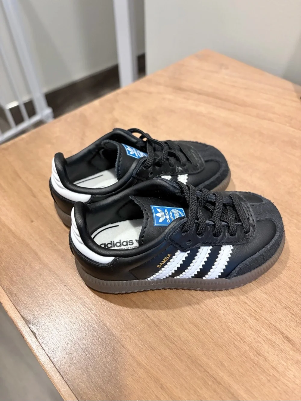 Adidas Toddler Black and White Samba Sneakers 5K
